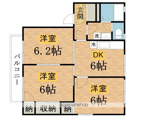クエールコート(3DK/1階)の間取り写真