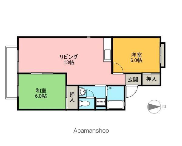 イーストアヴェニュー(2LDK/2階)の間取り写真