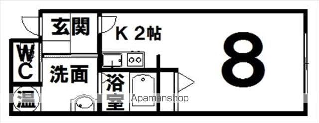 フォレスト19A(1K/2階)の間取り写真