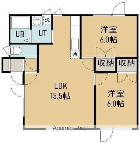 コーポ3(2LDK/1階)の間取り写真