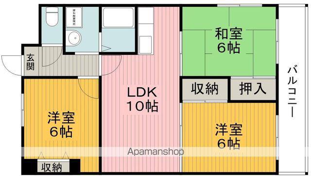 アビタシオン西緑丘(3LDK/4階)の間取り写真