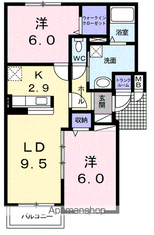 ファーストレジデンス(2LDK/1階)の間取り写真
