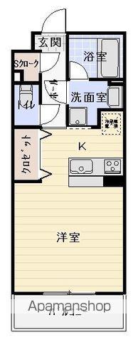 シャトー草薙(ワンルーム/1階)の間取り写真