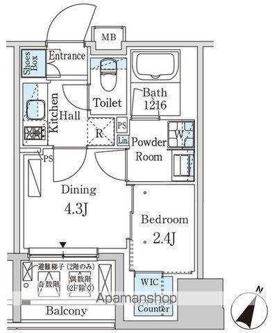 パークアクシス神保町(1DK/6階)の間取り写真