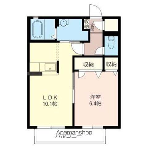 プライムメイトA(1LDK/2階)の間取り写真
