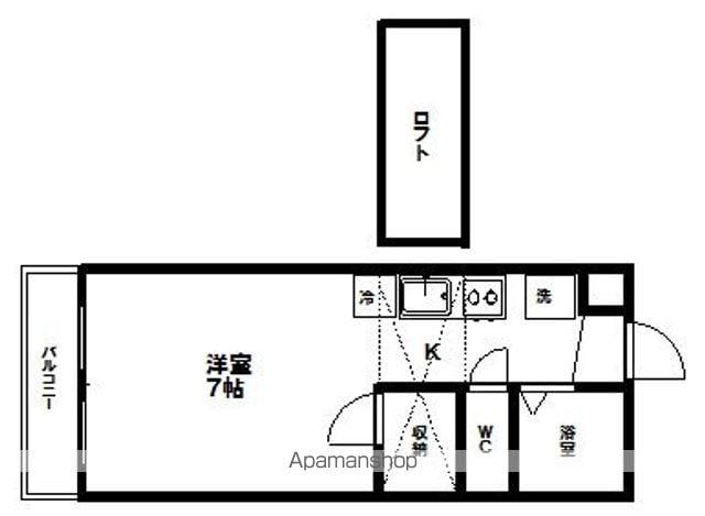 ホワイトヴィレッジ国見(ワンルーム/2階)の間取り写真