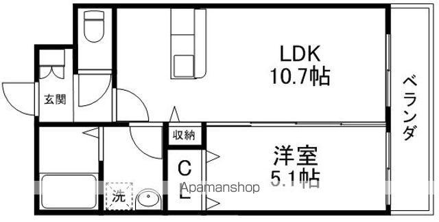 ミモザコート(1LDK/3階)の間取り写真