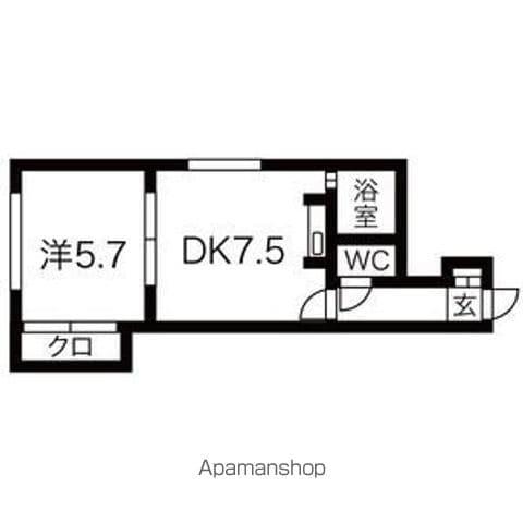 セレーナ南郷(1DK/1階)の間取り写真