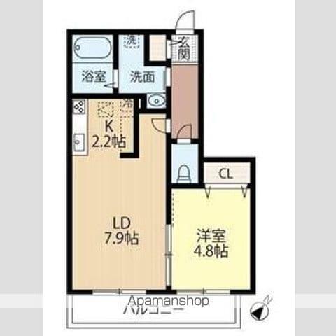 MOKU CHITOSE(1LDK/4階)の間取り写真