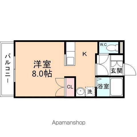パナメゾンⅡ(ワンルーム/2階)の間取り写真