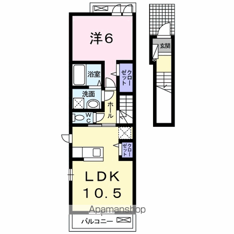 マロン198(1LDK/2階)の間取り写真
