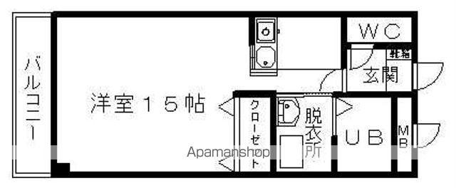 ベルドミール東浜(ワンルーム/2階)の間取り写真