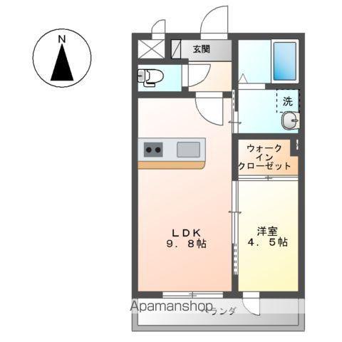 フォレストタウン2(1LDK/1階)の間取り写真