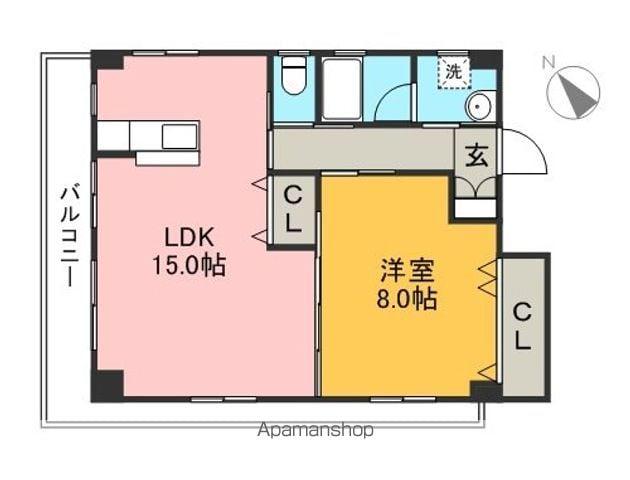 レイバーハイツ(1LDK/2階)の間取り写真