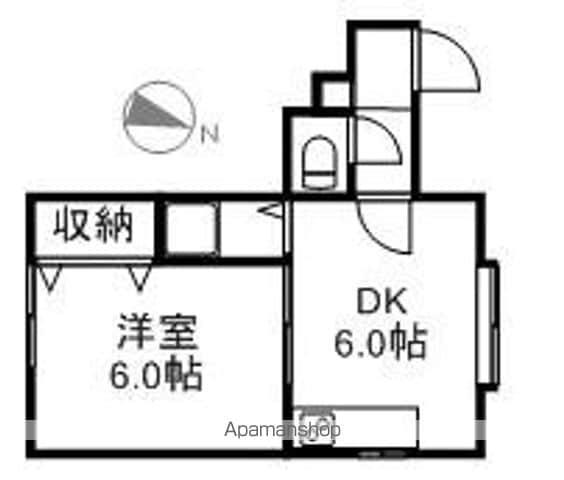 ベッツ北24(1DK/3階)の間取り写真