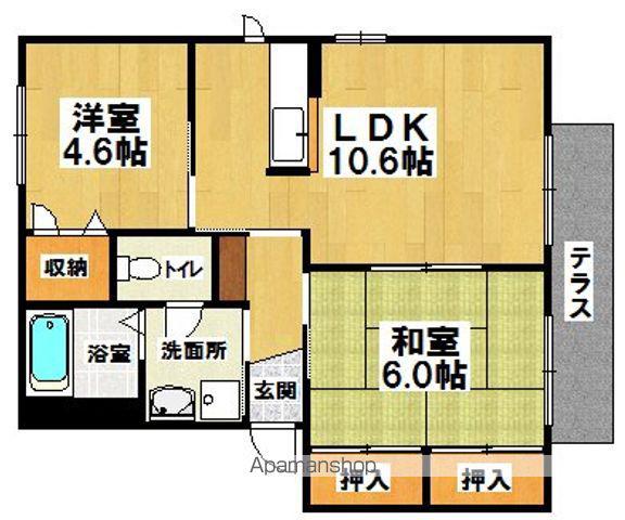 リビエール綾園参番館(2LDK/1階)の間取り写真