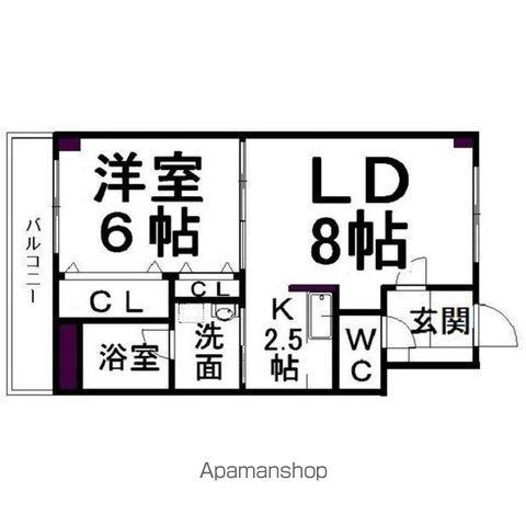ラピュタエースマンション(1LDK/2階)の間取り写真