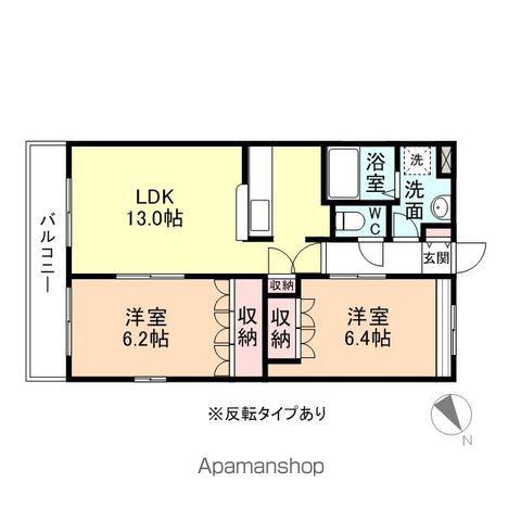 GREENWIND大久保(2LDK/2階)の間取り写真