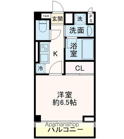 ALBA(1K/4階)の間取り写真