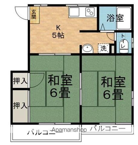 北原ホームズ(2K/2階)の間取り写真