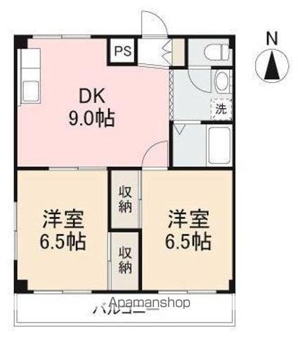 グランドステータス西宝町(2DK/3階)の間取り写真