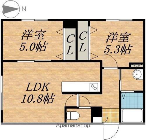 ビンゴ1ST(2LDK/2階)の間取り写真