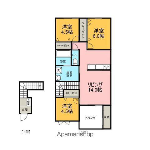 アーミーヒルズ(3LDK/2階)の間取り写真