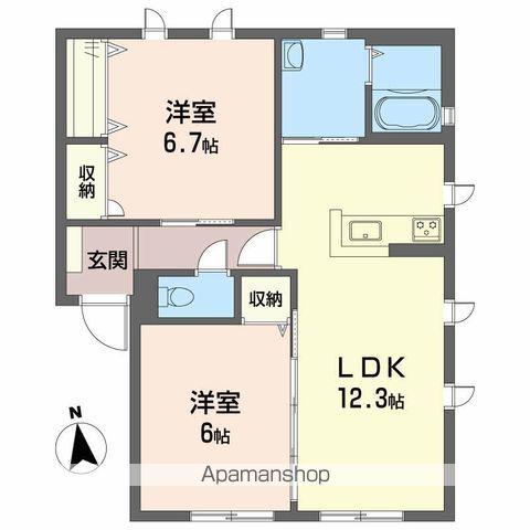 プロヴァンスガーデン C棟(2LDK/2階)の間取り写真