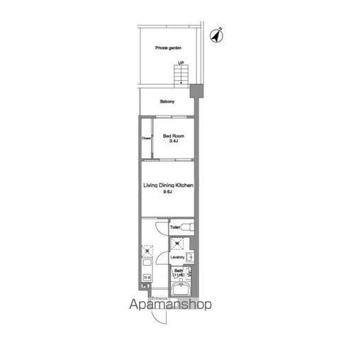 BPRレジデンス練馬富士見台(1LDK/1階)の間取り写真