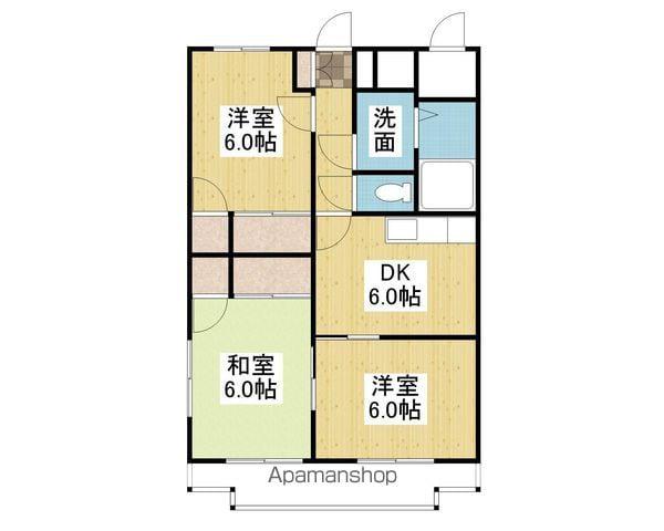 グリーンピア鷹の子(3DK/2階)の間取り写真