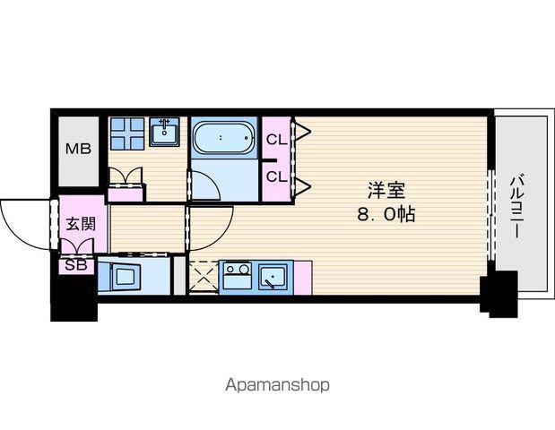 アーバネックス北浜(ワンルーム/5階)の間取り写真
