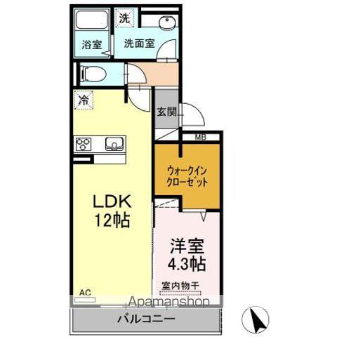 ラ・ブランリュウ ナナ(1LDK/2階)の間取り写真