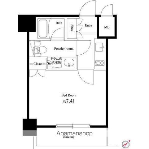 エスコート西新宿(1K/6階)の間取り写真