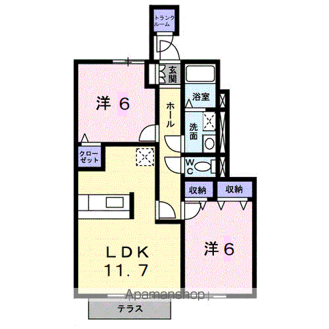 ビサイドパーク和Ⅱ(2LDK/1階)の間取り写真