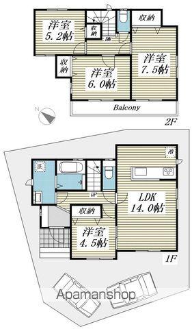 西武鉄道新宿線 狭山市駅 徒歩18分 2階建 築3年(4LDK)の間取り写真