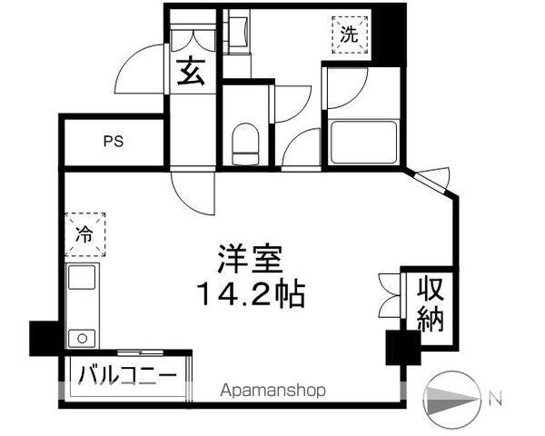 グランディオーゼナガノ(ワンルーム/5階)の間取り写真