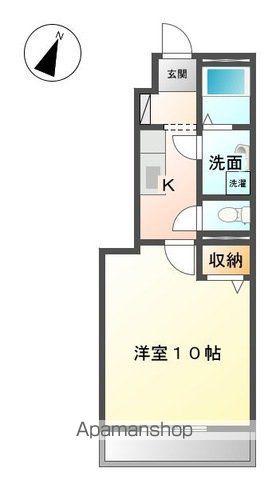 ランド・ヴェルジュ(1K/1階)の間取り写真