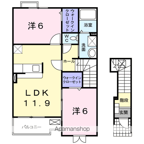 ブリッサ A(2LDK/2階)の間取り写真