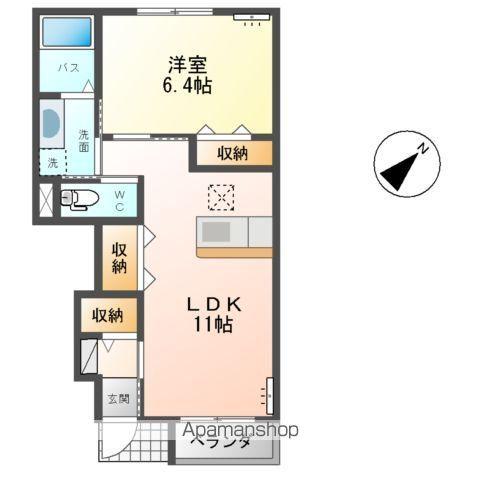 モアナマカナ(1LDK/1階)の間取り写真