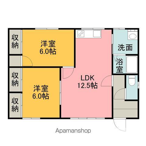 第2東山荘(2LDK/1階)の間取り写真