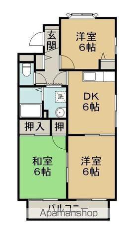 ファミール北内(3DK/2階)の間取り写真