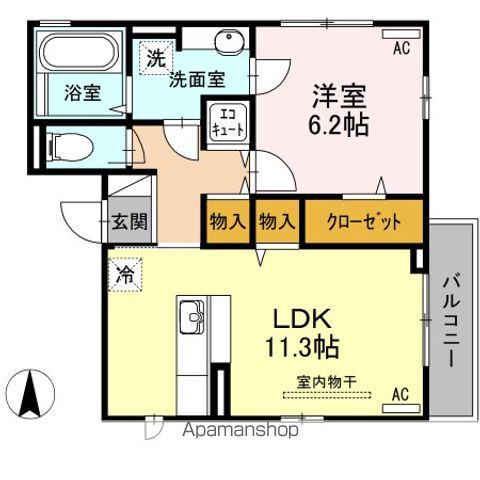 ベルティック(1LDK/2階)の間取り写真