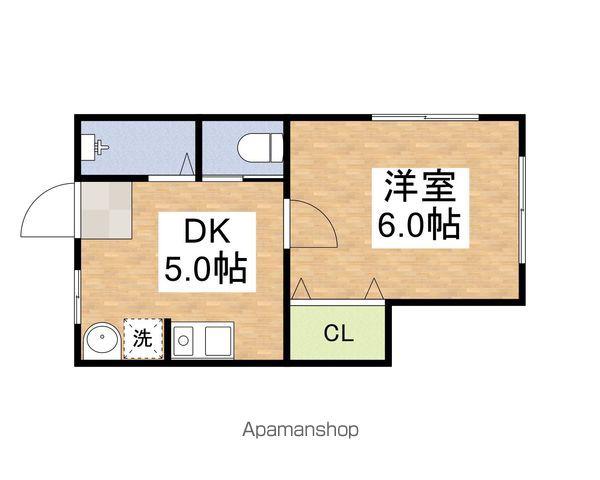 五條ハイツ(1DK/4階)の間取り写真