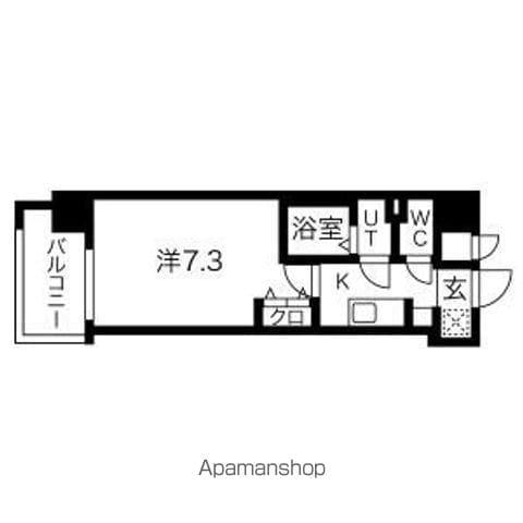 フォーリアライズ北三国ヶ丘(1K/6階)の間取り写真