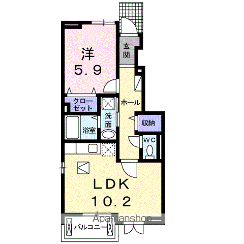 ヴィーナス(1LDK/1階)の間取り写真