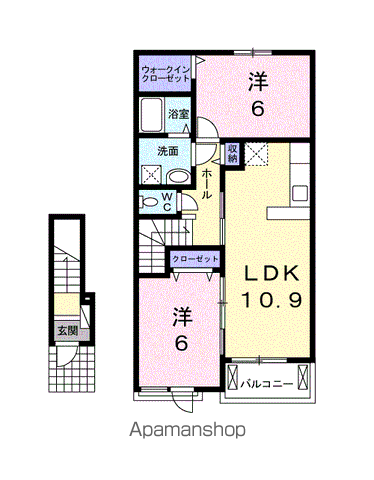 グレイスガーデンⅠ(2LDK/2階)の間取り写真
