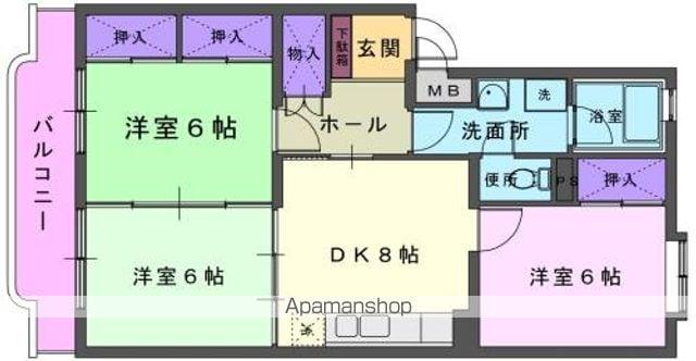 フェリーチェ北上(3DK/3階)の間取り写真