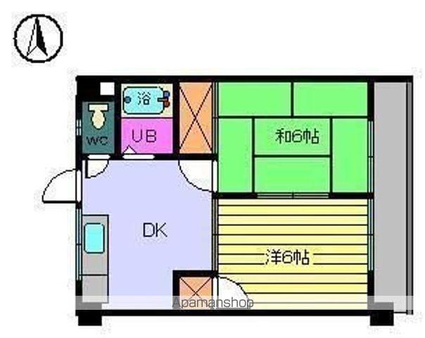 ゴールデンハイツ渡部(2DK/3階)の間取り写真