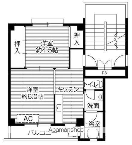 ビレッジハウス立江1号棟(2K/2階)の間取り写真