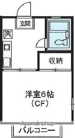 ツインヒルズJJ(1K/1階)の間取り写真